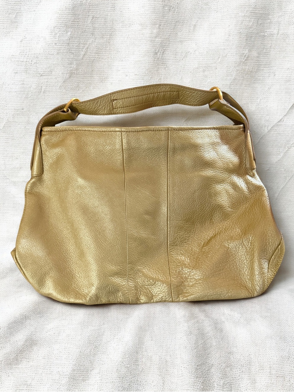 Franco Sarto Metallic Gold Leather Shoulder Bag